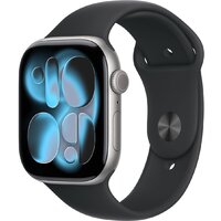 Apple Watch Series 11 46 мм (алюминиевый корпус, космический серый/черный, спортивный силиконовый ремешок S/M) Image #1
