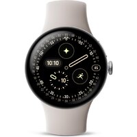 Google Pixel Watch 4 41 мм (глянцевый серебристый/фарфор, спортивный силиконовый ремешок) Image #3