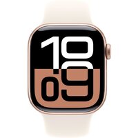 Apple Watch Series 10 42 мм (алюминиевый корпус, розовое золото/звездный свет, спортивный силиконовый ремешок S/M) Image #2